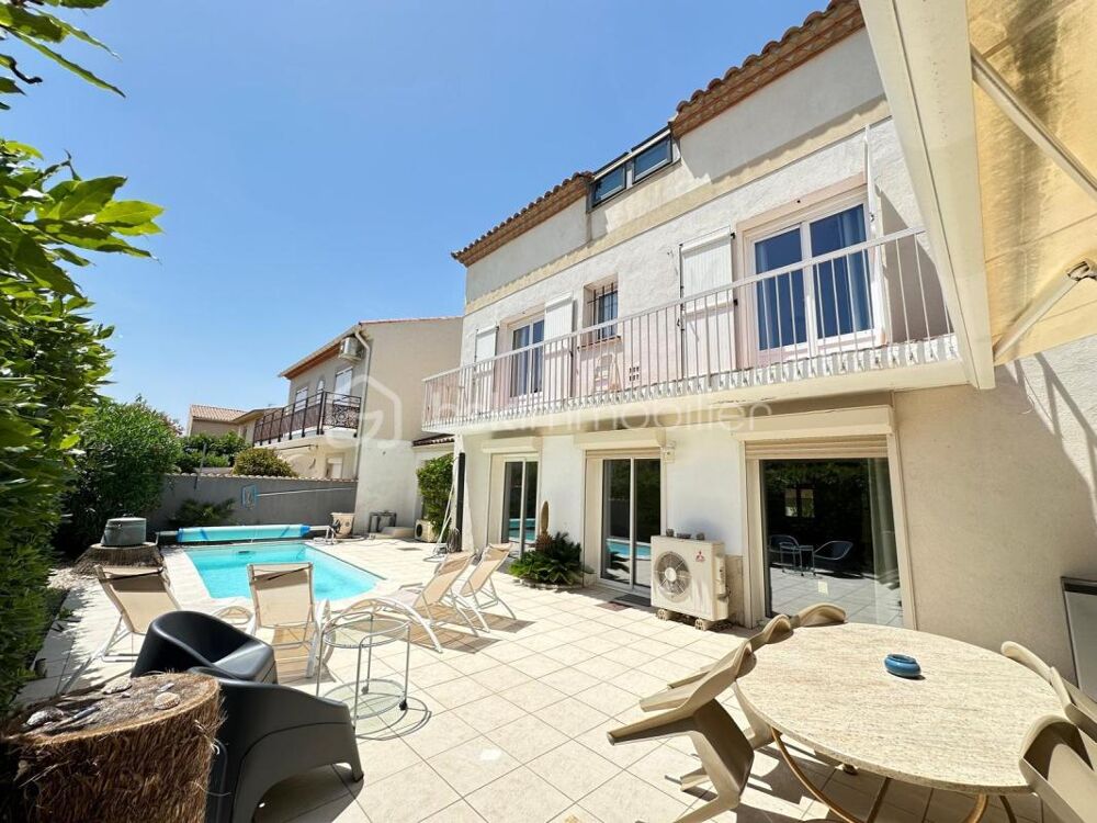 Vente Maison Valras-Plage – Superbe maison T6 de 190 m² avec piscine chauffée et garage sur terrain de 278 m2 Valras plage