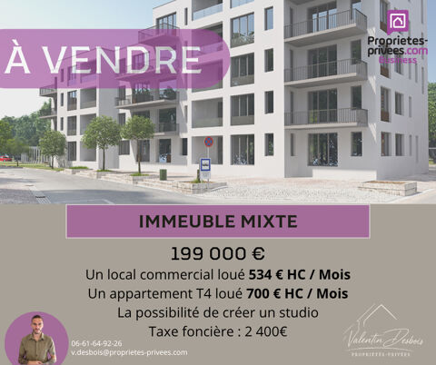 SECTEUR CARCASSONNE - IMMEUBLE MIXTE, COMMERCE LOUE, LOGEMENT LIBRE 199000 11000 Carcassonne