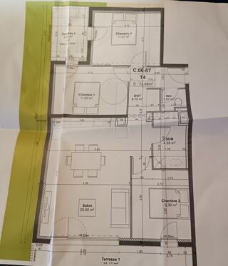  Appartement à louer 4 pièces 75 m²