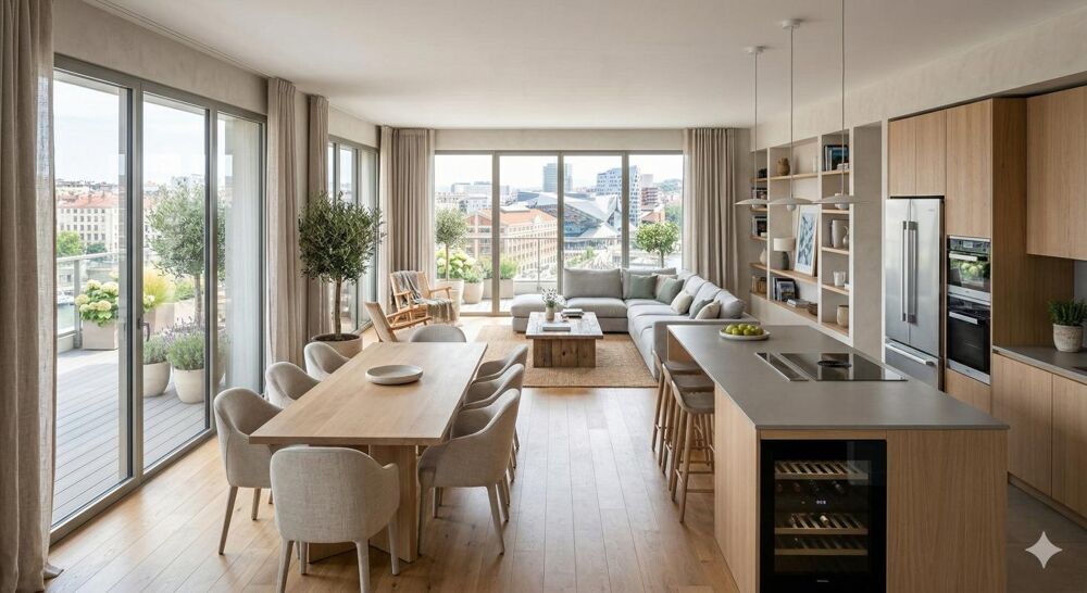Vente Appartement **FRAIS DE NOTAIRE OFFERTS - DERNIER ÉTAGE - 90 M2 DE TERRASSE - VUE EXCEPTIONNELLE - MAGNIFIQUE APPARTEMENT 5 PIÈCES AVEC SUITE Lyon 2