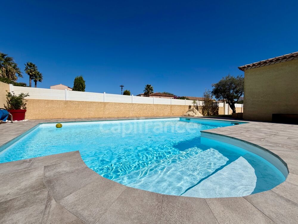 LOUPIAN(34), À VENDRE MAISON PLAIN-PIED P5, SURFACE TOTALE 106 m2, 4 FACES, TERRAIN 618 m2, GARAGE, PISCINE
