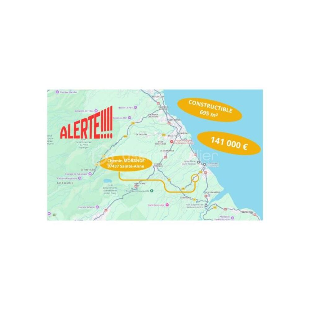 Vente Terrain ? À VENDRE : Terrain Constructible de 695 m² ! à SAINTE - ANNE 97437? Saint benoit