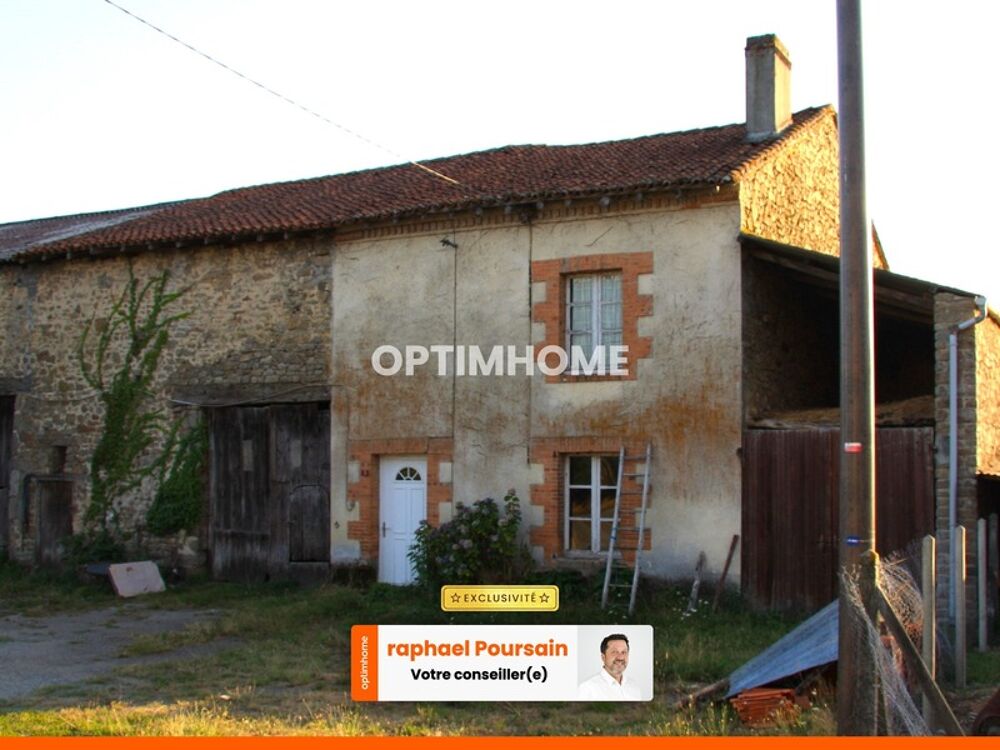 Maison en pierre à rénover-grange attenante-jardin