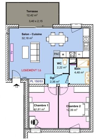 Appartement à vendre 3 pièces 65 m²