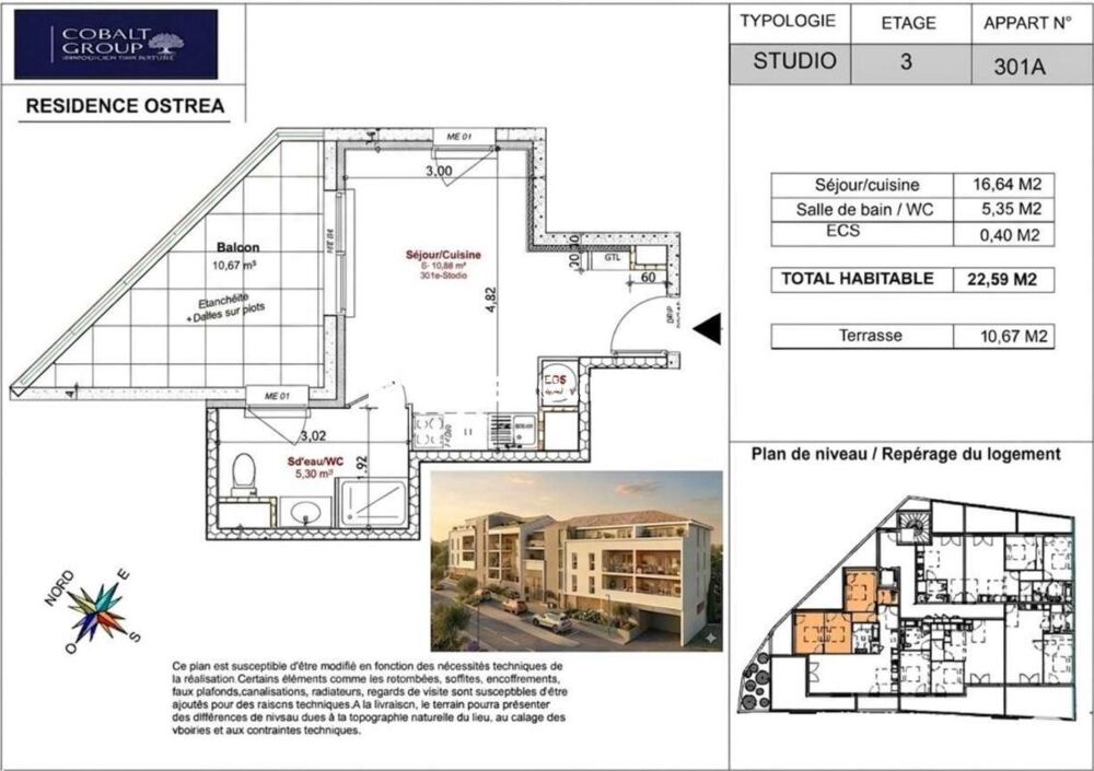 Vente Appartement Studio neuf climatisé de 23 m² avec terrasse de 10 m² à Istres Istres