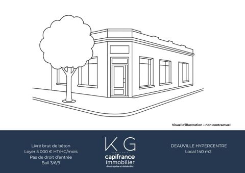 Deauville proche place Morny, local &agrave; louer de 140m2 de plain-pied en angle de rue, id&eacute;al commerce ou profession lib&eacute;rale 5000 14800 Deauville