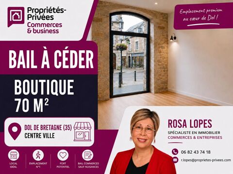 35120 DOL DE BRETAGNE CENTRE  VILLE LOCAL COMMERCIAL 70 M2 95000 35120 Dol de bretagne