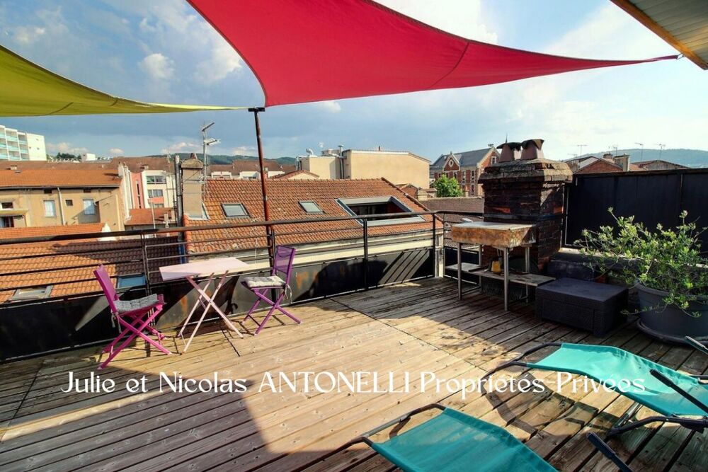 FIRMINY 42700 Appartement 4 pièces 90 m2 (123m² au sol) 2 balcons et TERRASSE TROPEZIENNE