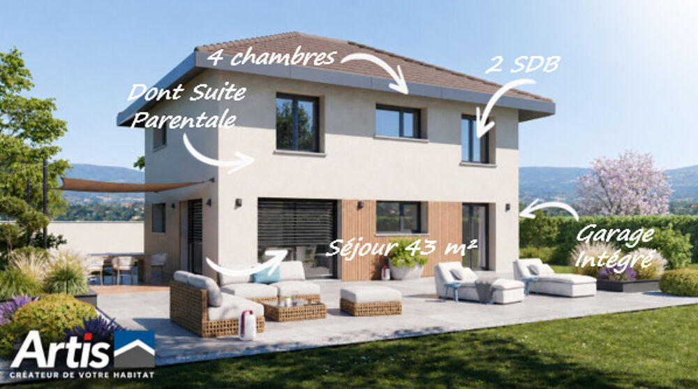CROZET - Secteur Télécabine - Terrain 580 m² + Maison ARTIS 122m² avec Garage