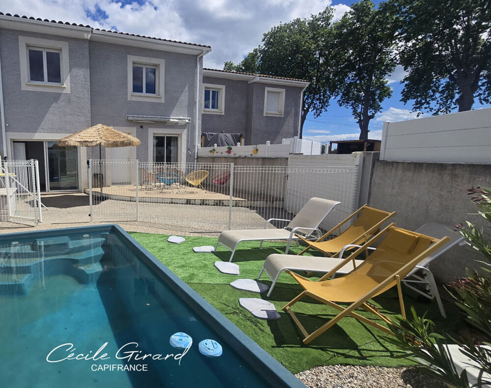 Exclusivité, Maison à vendre 4 pièces CERS (34) jardin, piscine, parking, 5km des plages