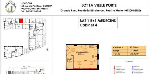 BELLEY - Cabinet M&eacute;dical - Vieille Porte 548 01000 Belley