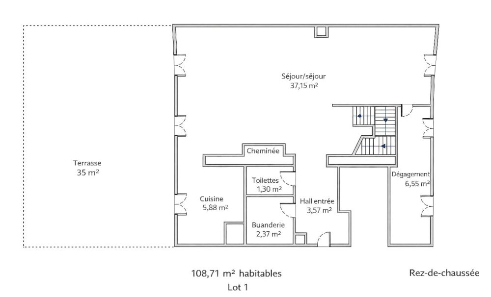 SOUS OFFRE AU PRIX - BEAUREGARD . Duplex 4 pièces 109m2 habitables + terrasse, cave et 2 places de stationnement