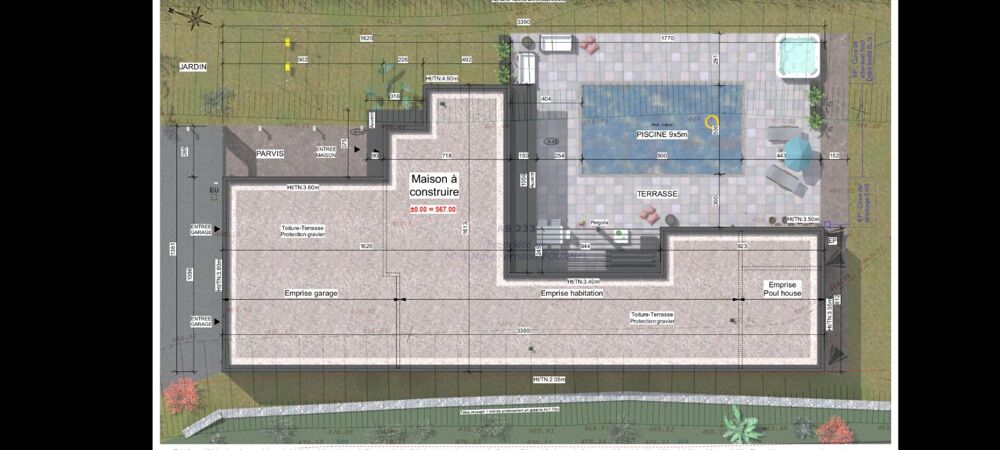 Vente Terrain AUREC-SUR-LOIRE 43110 TERRAIN CONSTRUCTIBLE AVEC PROJET DE VILLA D'ARCHITECTE AVEC VUE PANORAMIQUE Aurec sur loire