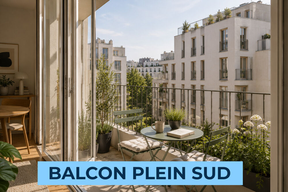 Balcon plein sud, parc Chapelle Charbon à proximité : Paris 18e autrement