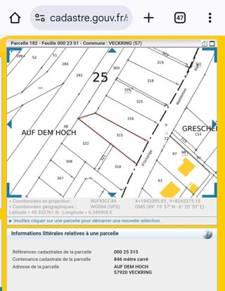  Terrain � vendre 846 m�