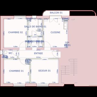  Appartement � louer 3 pi�ces 67 m�