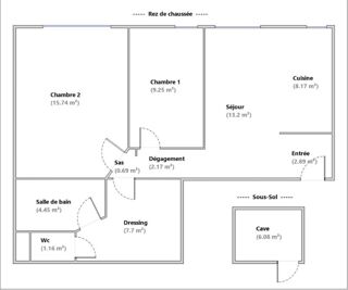  Appartement � vendre 3 pi�ces 65 m�