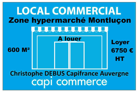 A louer, local commercial proche de grande enseignes sur Montlu&ccedil;on (03100) 6750 03100 Montlucon