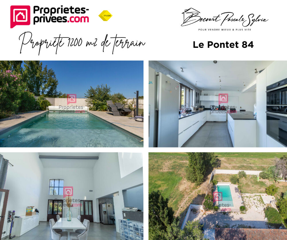 Vente Maison Le Pontet 84130: Villa avec piscine 4 chambres 240 m2, 1200m2 de terrain Le pontet