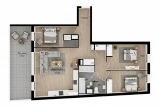  Appartement � vendre 4 pi�ces 79 m�