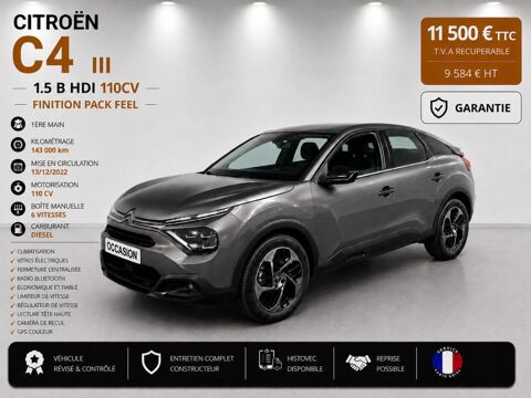 Citro&euml;n C4 1.5l B HDI 110cv Pack FEEL GPS/CAMERA/CLIM idem 308, megane, 2023 occasion Abbecourt 60430