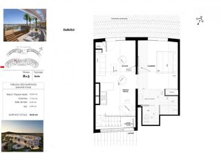  Appartement  vendre 2 pices 52 m