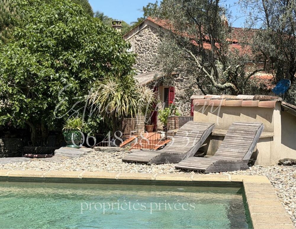 Maison en pierre avec vue panoramique Cévennes , Piscine, terrain de 5 500 m², charme et authenticité