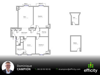  Appartement � vendre 3 pi�ces 87 m�