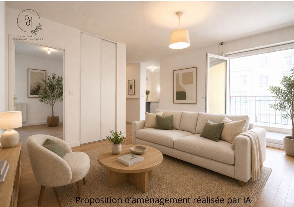 ENSEMBLE d'un appartement 3 pièces lumineux Lyon 8  62 m², 2 balcons / loggias et garage double INCLUS
