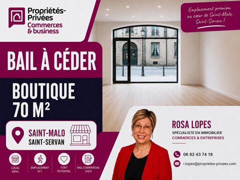 35400 SAINT MALO - CESSION DE BAIL , LOCAL COMMERCIAL 70 M2 88000 35400 Saint malo