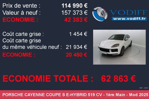 Cayenne S E-HYBRID 519 CV 2025 occasion 67960 Entzheim