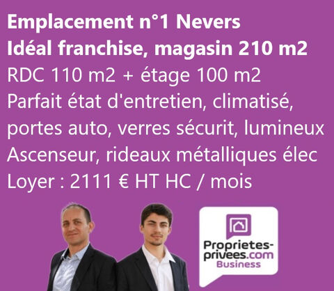 HYPER CENTRE VILLE - LOCAL COMMERCIAL 210 M2 IDEAL FRANCHISE 2111 58000 Nevers