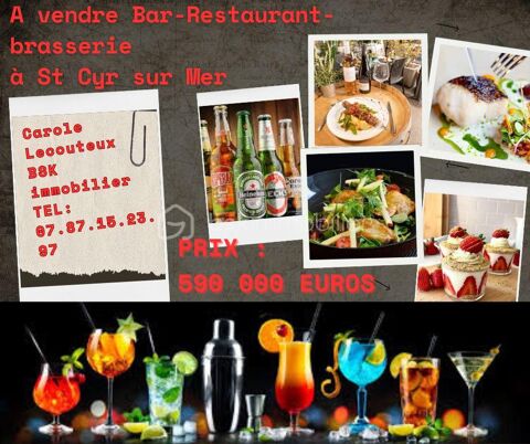 À VENDRE  Bar- Restaurant - brasserie à Saint-Cyr-sur-Mer (83)  Gros potentiel à développer 590000 83270 Saint cyr sur mer