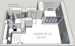  Appartement à vendre 2 pièces 46 m²