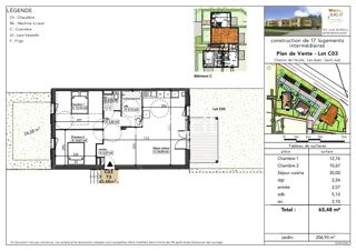  Appartement � vendre 3 pi�ces 65 m�