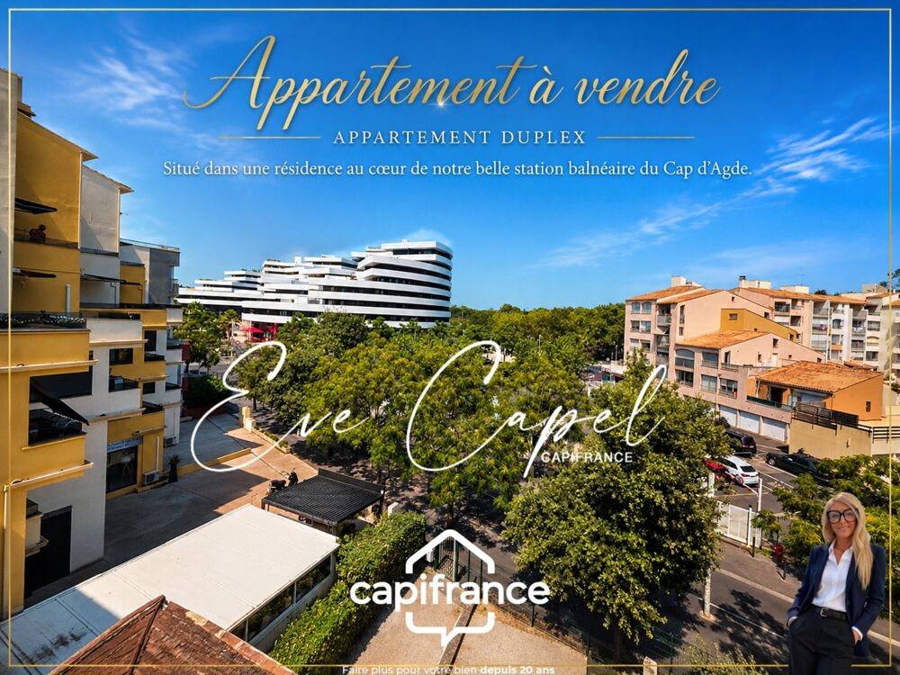 Appartement à vendre 2 pièces LE CAP D'AGDE (34), DUPLEX avec balcon au centre port