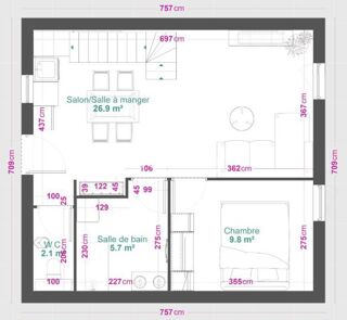  Appartement à vendre 3 pièces 60 m²