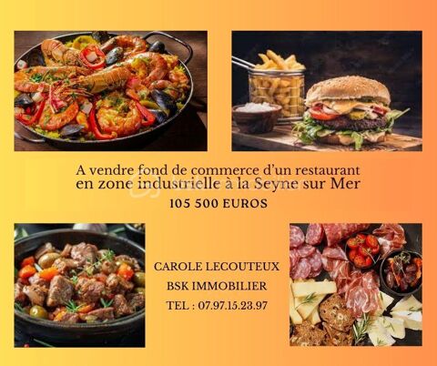 À VENDRE  Fonds de commerce restaurant 105500 83500 La seyne sur mer