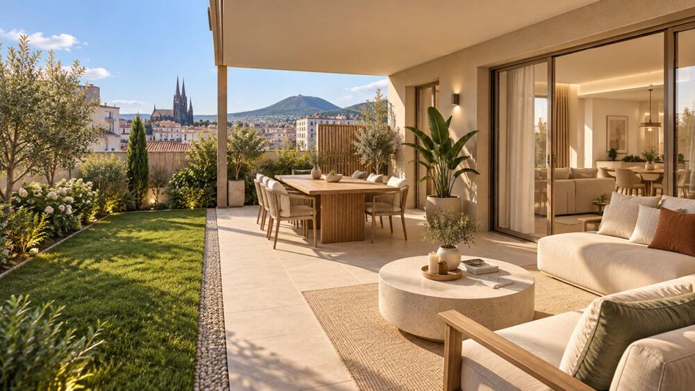 Vente Appartement T2 CLERMONT FERRAND 42m² - JARDIN - TERRASSE - GRAND SÉJOUR/CUISINE OUVERTE Clermont ferrand