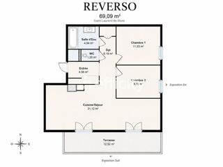  Appartement à vendre 3 pièces 69 m²