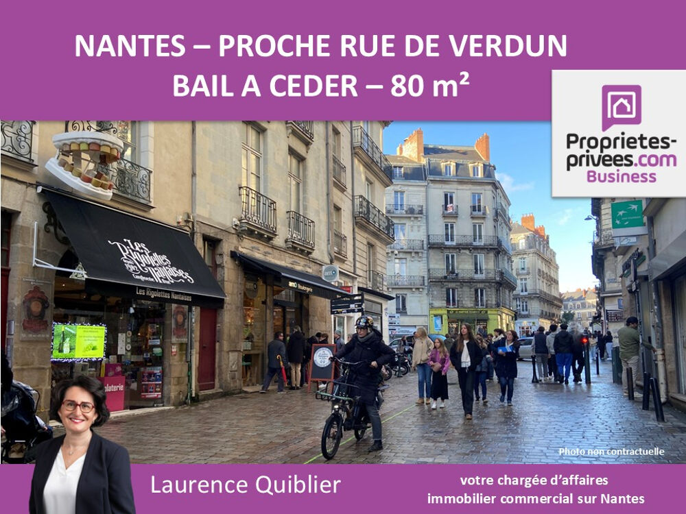   44000 NANTES - BAIL A CEDER , LOCAL COMMERCIAL 80 m², CENTRE VILLE 