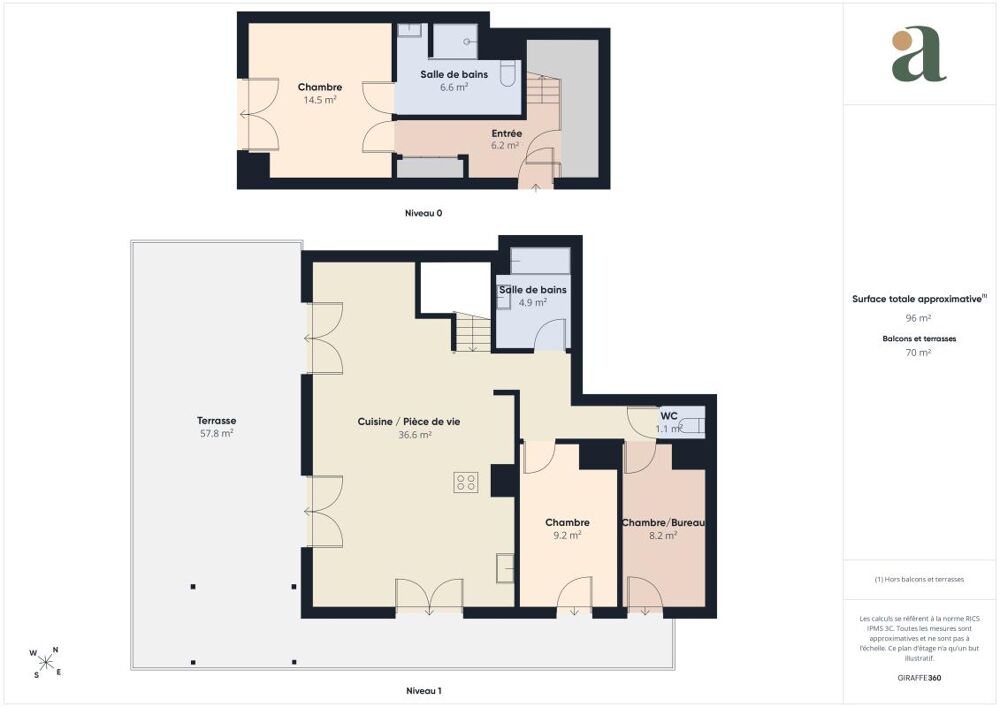 Vente Appartement Superbe duplex esprit « maison sur le toit  » 96 m² + 70 m² de terrasses plein Sud en vente à Asnières-sur-Seine (92600) Asnieres sur seine