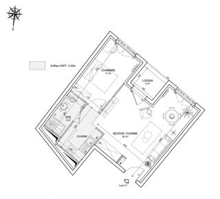  Appartement  vendre 2 pices 45 m
