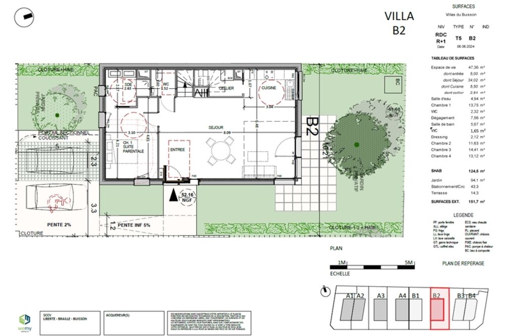 Maison contemporaine 124,5 m²  5 pièces  Sannois 95110 (Quartier Pasteur)