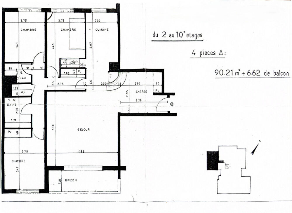 Appartement à vendre 4 pièces COURBEVOIE (92)