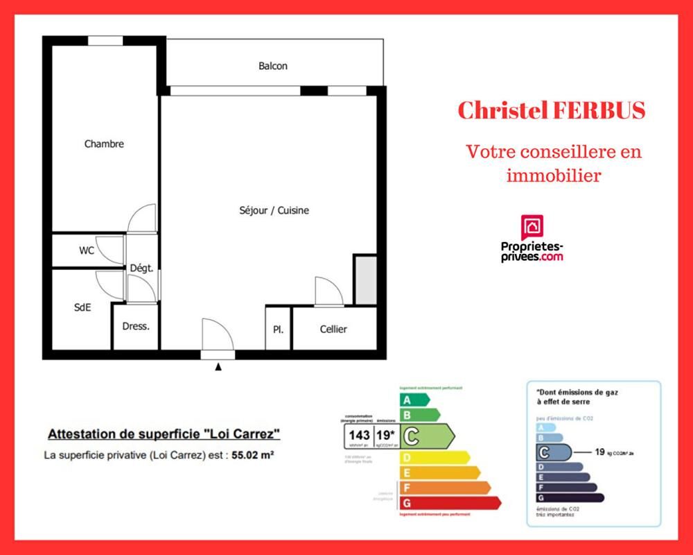 93270 SEVRAN - Appartement 2 pièces 55.02 m² - Balcon- Dernier étage