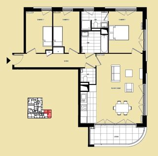  Appartement � vendre 4 pi�ces 87 m�