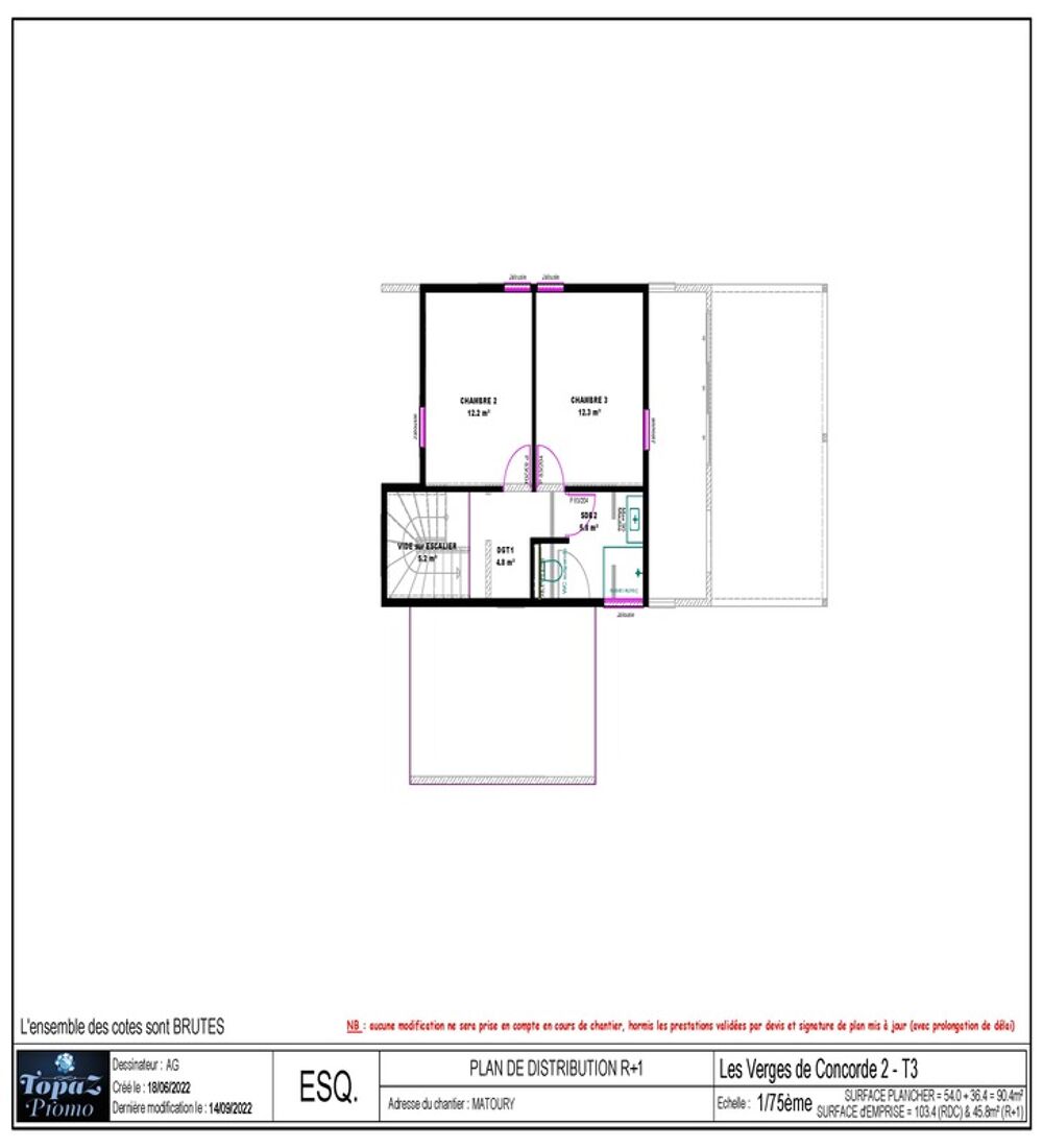 Vente Maison Dpt Guyane (973),  vendre MATOURY maison T3 de 80,2 m - Terrain de 231 m au prix de 240 000 Matoury