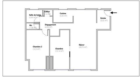  Appartement � louer 3 pi�ces 68 m�