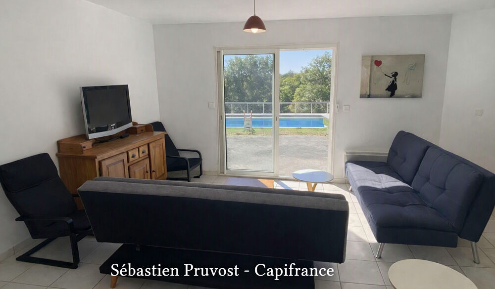 Maison Plain-pied 113.5m2+21.5m2 avec un gîte à vendre 4 pièces BRANTOME (24) - Garage, piscine chauffée 11x5 avec sa plage et c